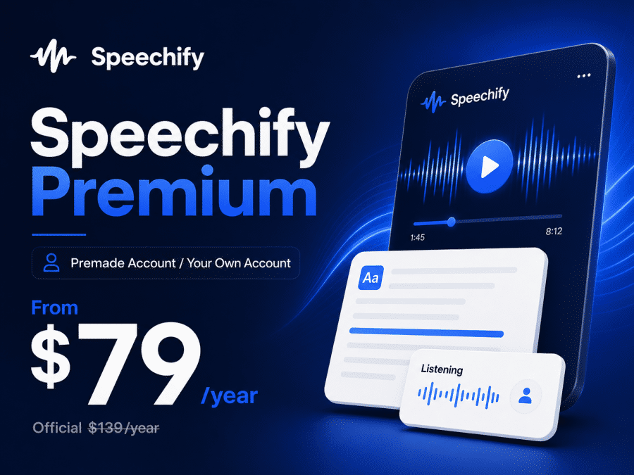 Speechify Premium private account or own-account upgrade options