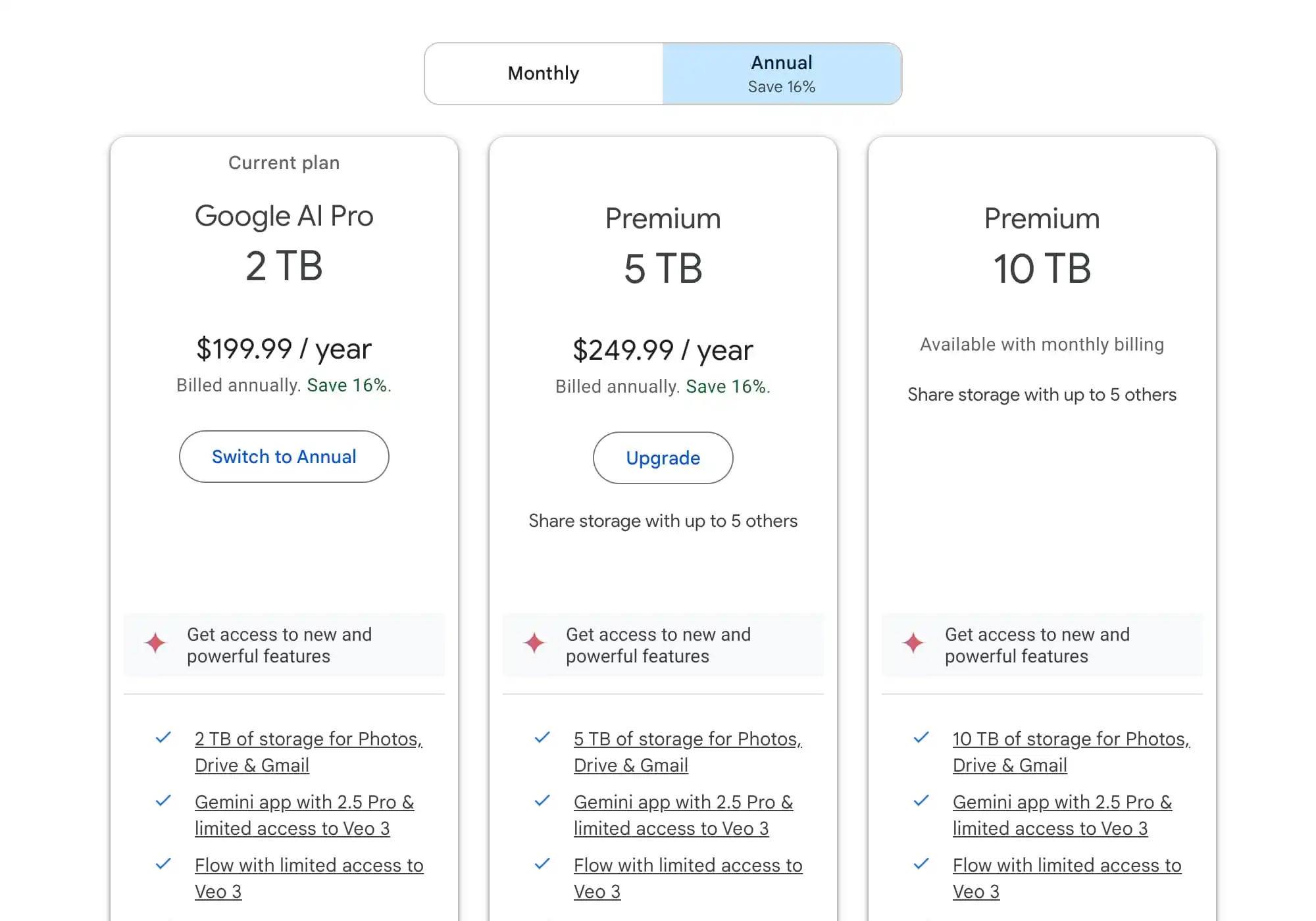 Thumbnail of Google AI Pro membership with Gemini, Google storage, and YouTube Premium Lite