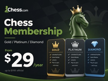 Chess membership deal with Gold, Platinum, and Diamond options